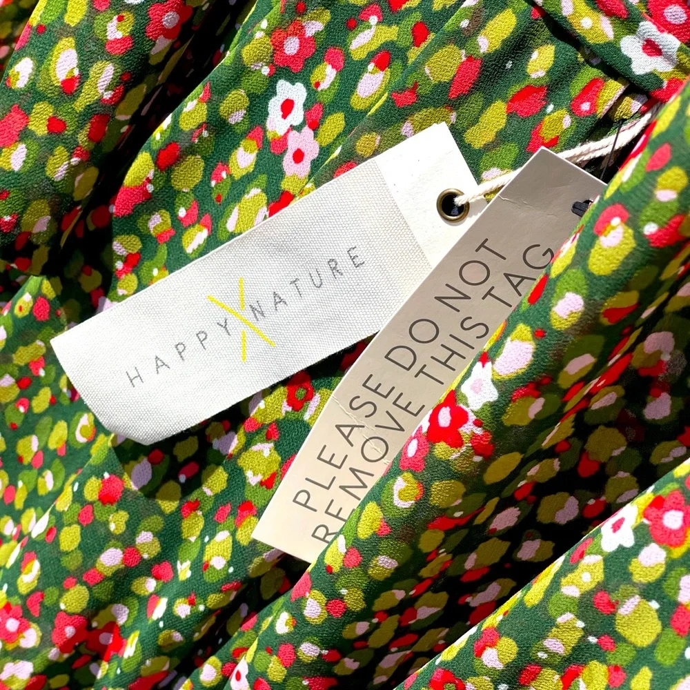 Happy X Nature Women’s Green Floral Maxi Dress | Size M
